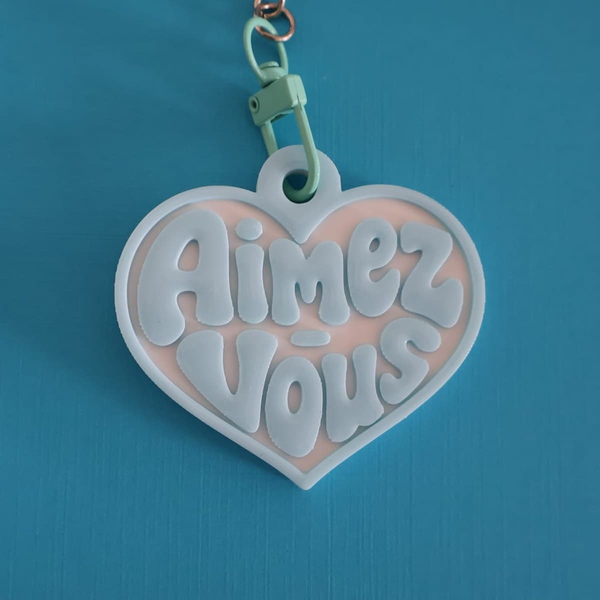 Porte-clé Aimez-vous Blanc