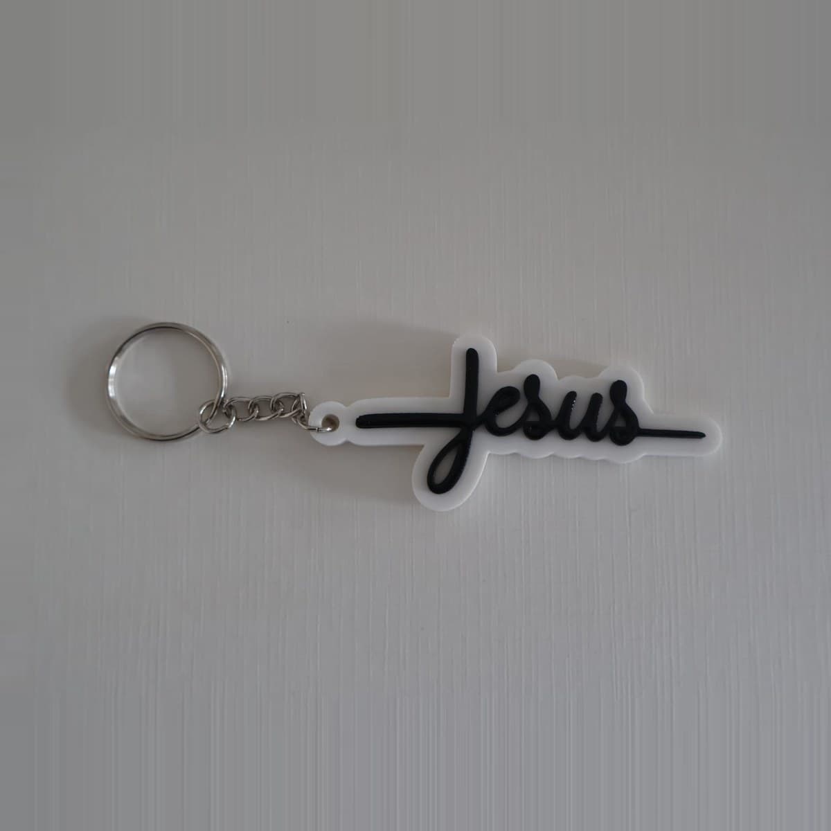 Porte-clé Jésus Noir et blanc